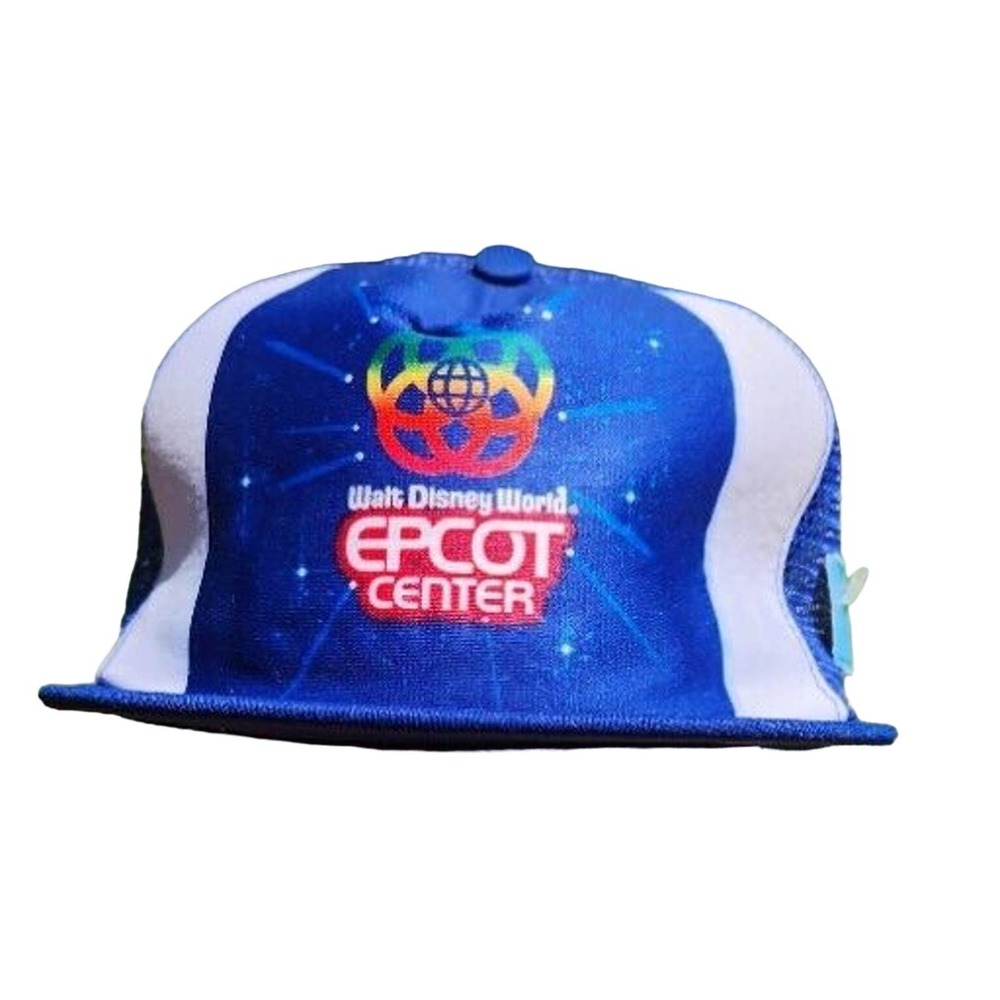 1982 NEW ERA Walt Disney World Epcot Center Trucker Hat Mesh Snapback Cap Blue